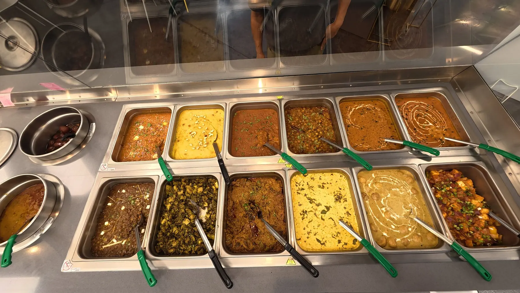 Ten curries on the hot counter