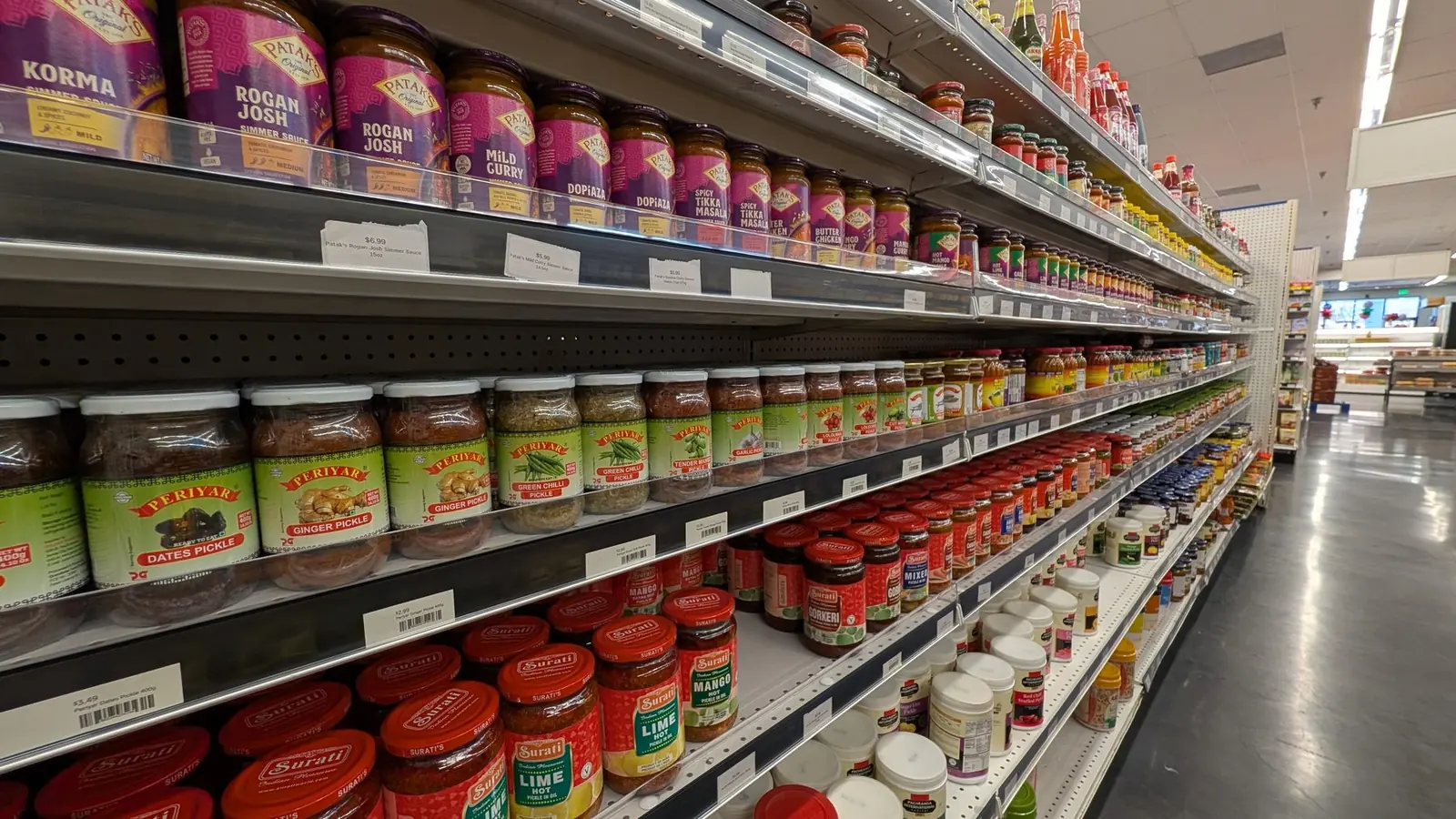 Aisle of pickles, pastes and masalas