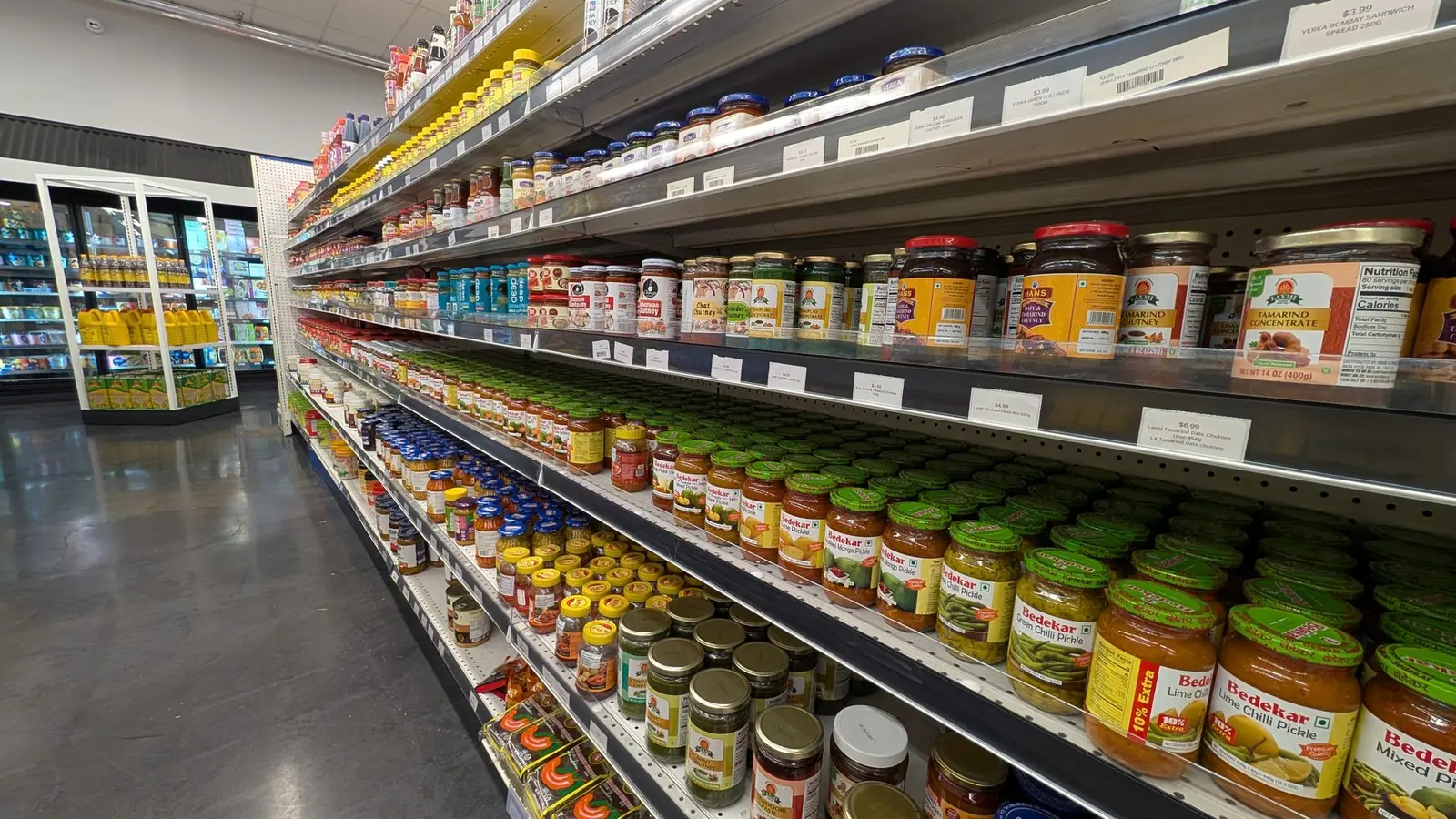 The pickles and masala aisle