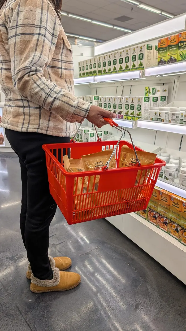 Shopping basket in hand