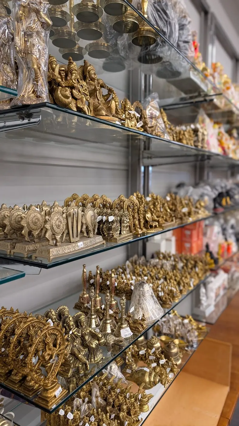 Brass idols and diyas