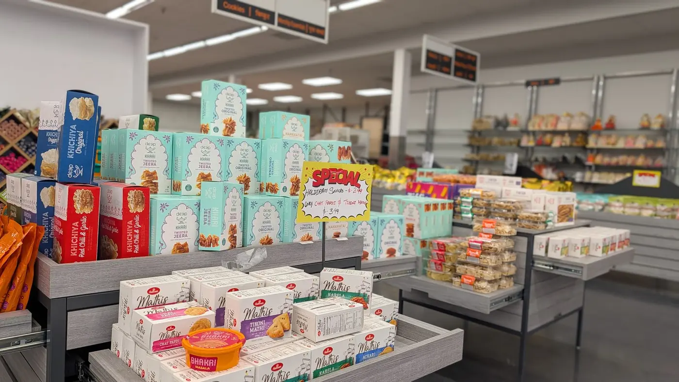 Special display of snacks and sweets
